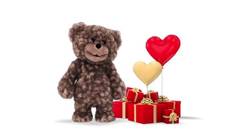 Teddy Bear Congratulation Loop On White Background