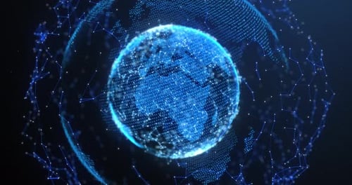 Digital Earth Global Network Connection Animation