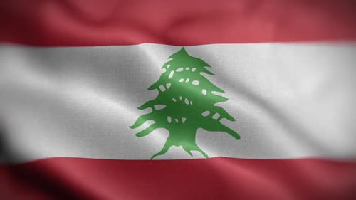 Realistic Waving Flag of Lebanon Animation