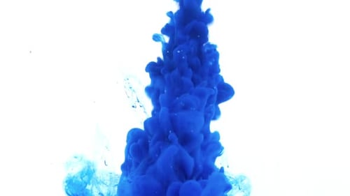 Deep Blue Ink Dissolving in Water