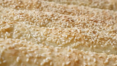 Sesame Seed Bread Macro Close Up