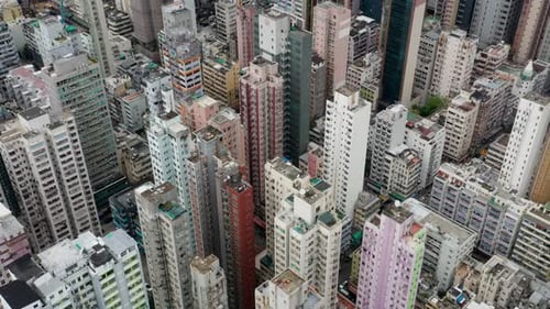 Top down view of Hong Kong city