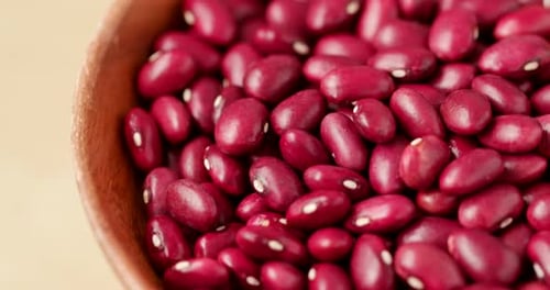 Bowl of Dried Kidney Beans Close-Up Rotating View