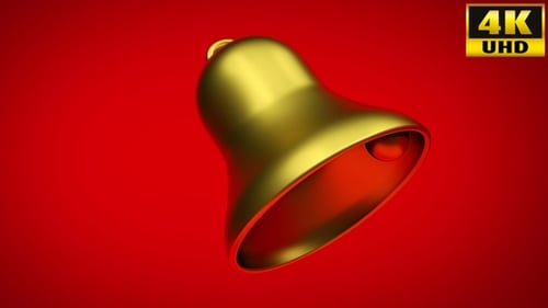 Animated Golden 3D Bell Ringing Icon
