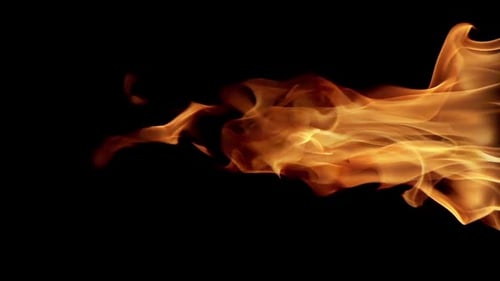 Abstract Flames Flickering on a Black Background