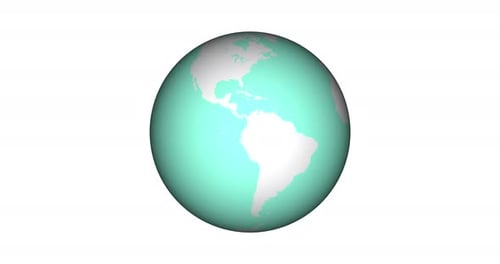 Minimalist Spinning Earth Globe Animation