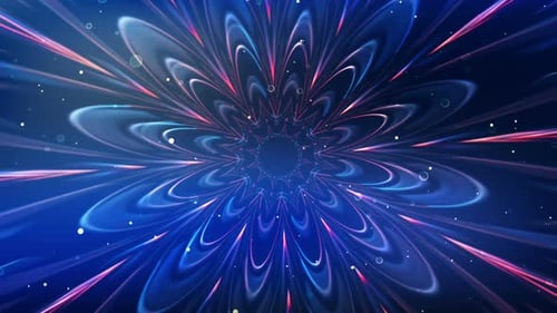 Abstract Glowing Petal Tunnel Background Loop