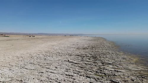 Aerial View of Bombay Beach and the Southern California Salton Sea Landscape in California