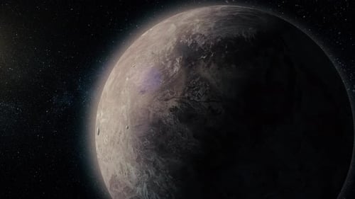 Realistic Planet and Moon Orbiting in Deep Space Animation