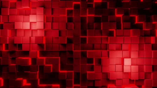 Metal Cubes Red Background Vj Loop Motion 4K