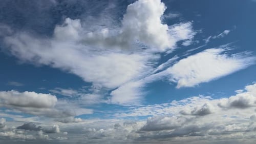 Beautiful Sky with White Clouds Drifting By