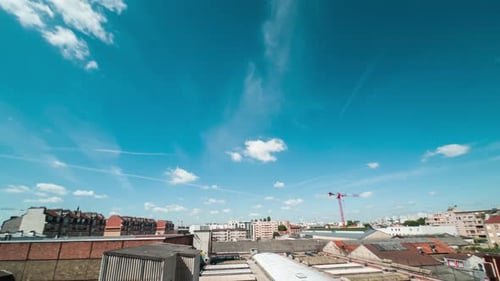 Time Lapse clouds over city.