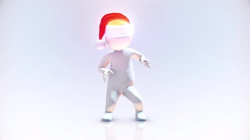 Concept humain dansant avec le chapeau de Père Noël 4k