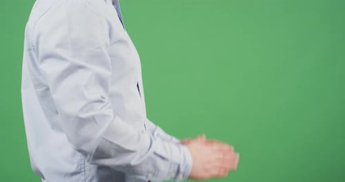 Side view of a man hands praying