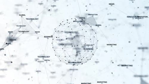 Futuristische globale Verbindungen rund um die Weltkarte (loopable)