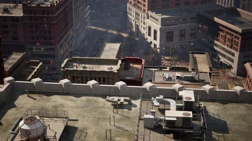 Vista aérea de los techos del edificio del centro de Nueva York