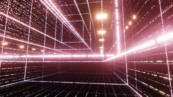 Flying Into Digital Technologic Square Shaped Data Matrix Portal ...