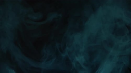 Cyan Smoke Plumes on Black Background