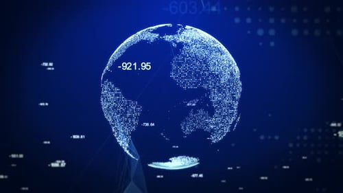 Futuristic Digital Earth Globe with Global Data Connections