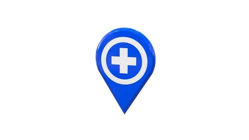 Animated 3D Medical Location Pin Icon Reveal