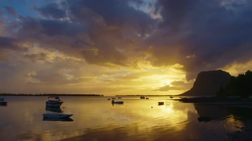 Warm Glow of the Sundown Video Footage Along the Ocean