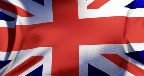 Dynamic Waving Union Jack Flag Seamless Loop