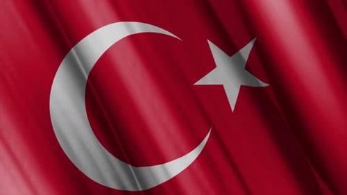 Realistic Waving Flag of Turkey Seamless Loop Animation