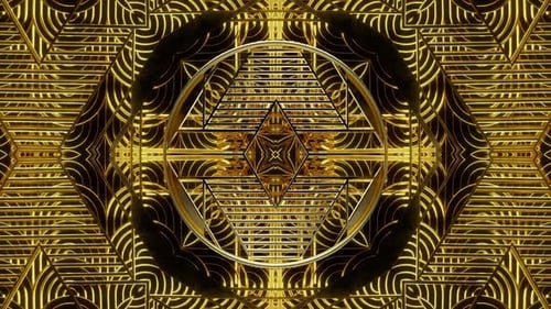 Elegant Golden Art Deco Geometric Tunnel Background