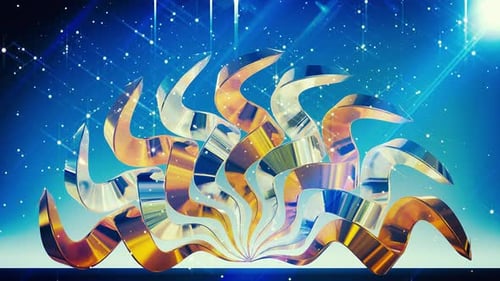 Futuristic Abstract Metallic Fluid Wave Animation