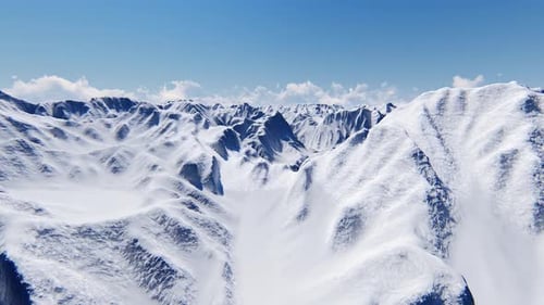 Blue Snow Mountain in Beautiful Style Winter Landscape Nature Cloud Sky Background