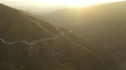 Road in a Beautiful Mountain Gorge