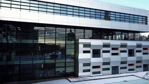 Aerial View of Modern Architectural Building in City