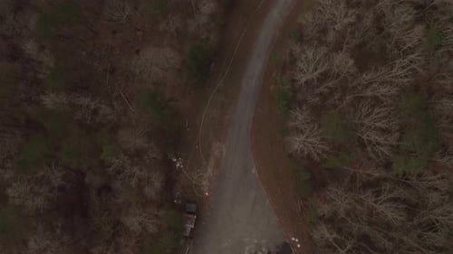Leaving the compound to the two lane highway.