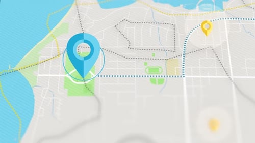 Pins bleus sur carte blanche Gps carte de la ville navigation avec stock d'itinéraire