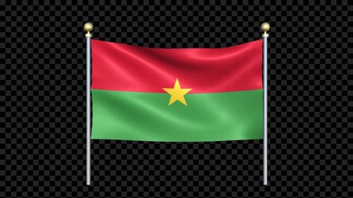 Burkina Faso Flag Waving Animation