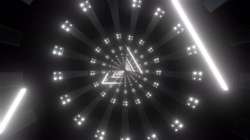 Dreieck-Tunnel mit weißen Neon-LEDs