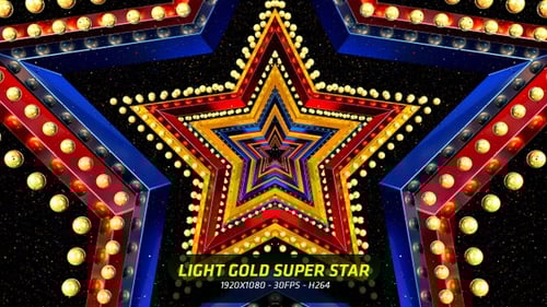 Colorful Marquee Star Tunnel Loop Background