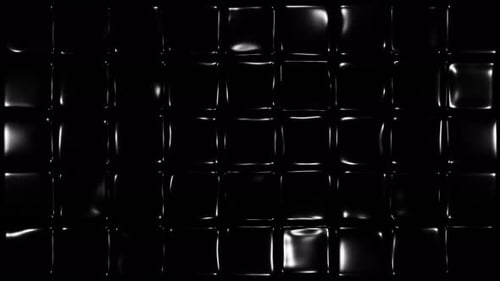 Abstract Black Reflective Squares Morphing Background Loop