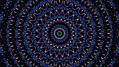 Lumière abstraite brillante gouvernant la couleur bleue, kaléidoscope