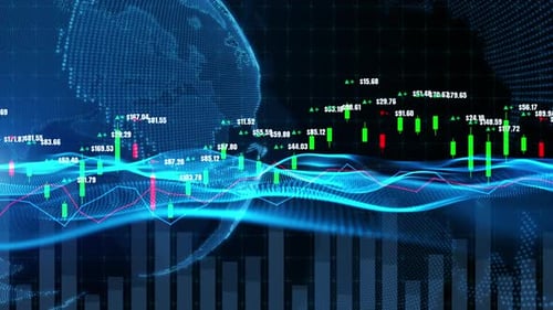 Global Stock Market Digital Chart and Data Animation