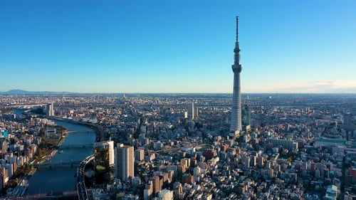 building tokyo sky tree in Tokyo city Japan on sunrise.