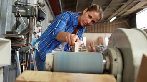 Carpenter at work in the studio