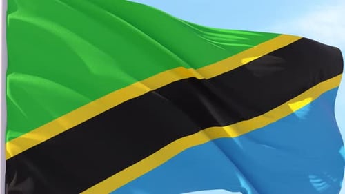 Seamless Loop of Tanzania National Flag Waving