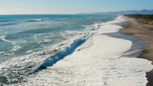 Aerial view of a rough sea