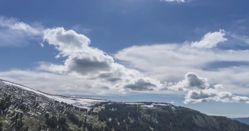 Scenic Mountain Range with Moving Clouds