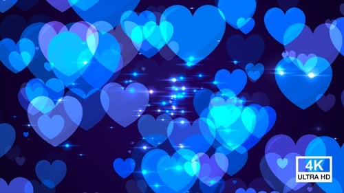 Blaue Herzen Hintergrund 4K