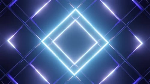 Abstract Cube Shape Neon Multicolor Psychedelic Hypnotic VJ Seamless Loop Background