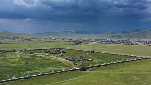 Vue aérienne du monastère Erdene Zuu de Kharkhorin