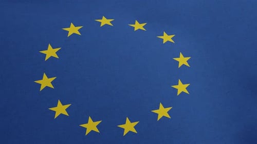 Realistic Waving European Union Flag