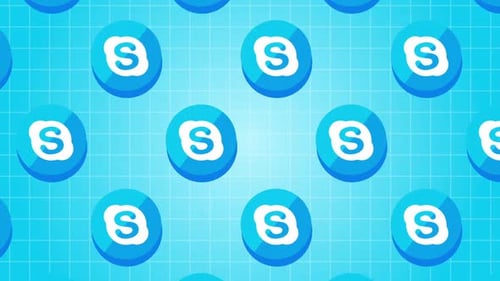 Modern Skype Logo Pattern Loop for Communication Backgrounds